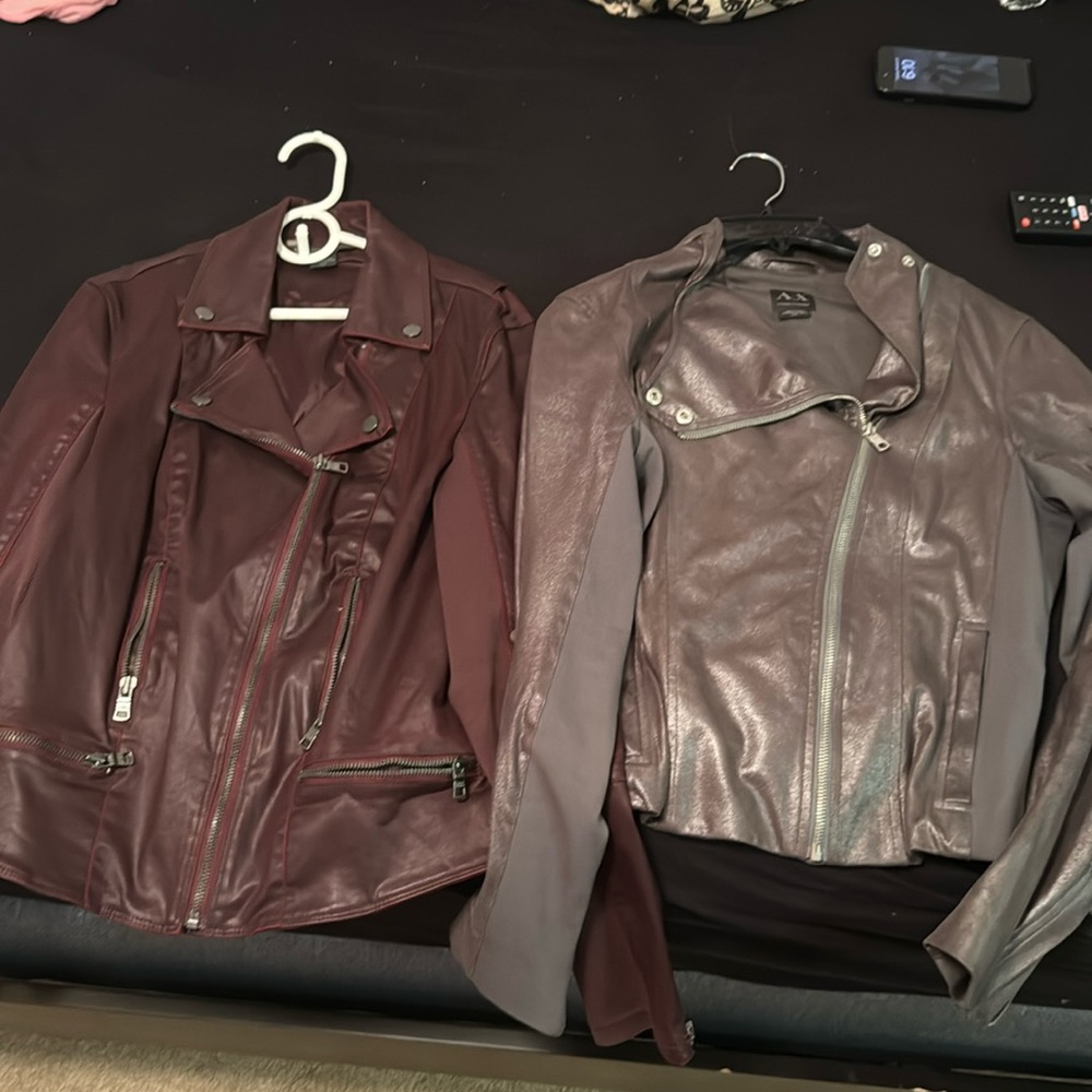 Faux leather size medium jackets. Can be sold individually or together